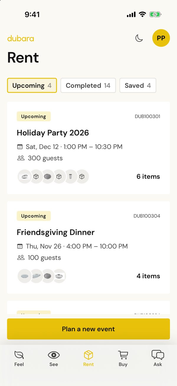 Rent: upcoming events